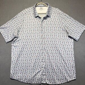 Johnston & Murphy XC4 Men XXL Blue Skull Crossbones Performance Shirt Short Slev